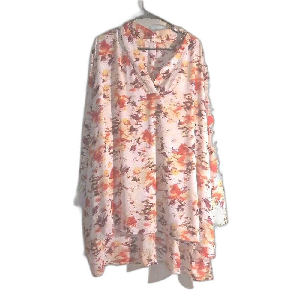 Terra & Sky Women’s Multicolor Blouse – Size 4X – Plus Size Boho Top